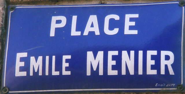 Plaque émaillée de rue Email Japy - Emile Menier